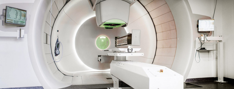 Proton therapy room at The West German Proton Therapy Centre Essen